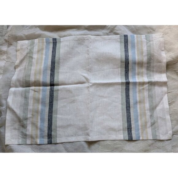 Williams Sonoma Placemats 100% Linen Stripes Kitchen Towel Cloth 14x20 Set Of 2 - Picture 9 of 9